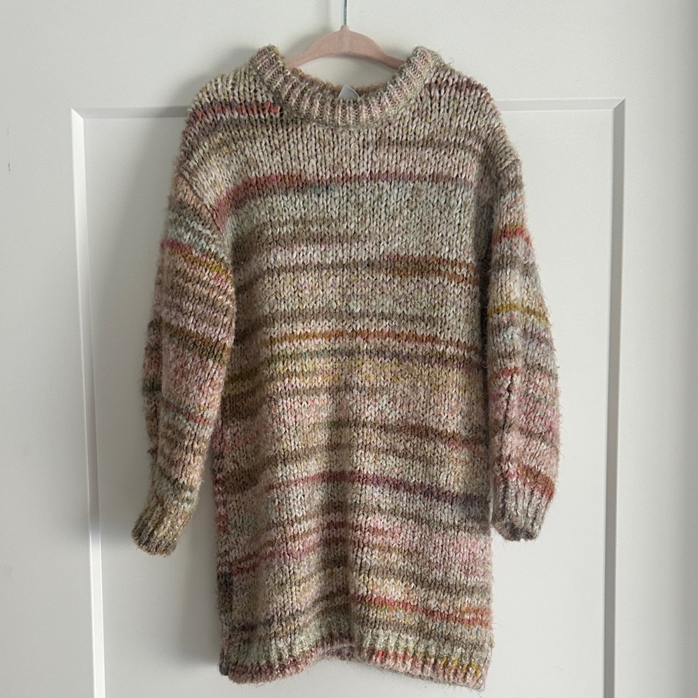 Zara Multicolor Stripe Knit Sweater Dress